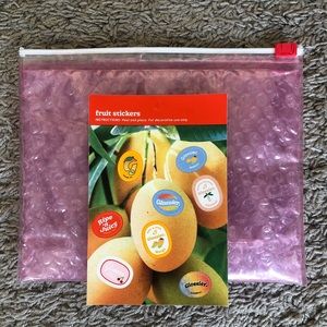 Glossier Pink Bubble Pouch with Mango 🥭 Stickers